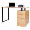 47" Pine Desk with Built-in Cabinet