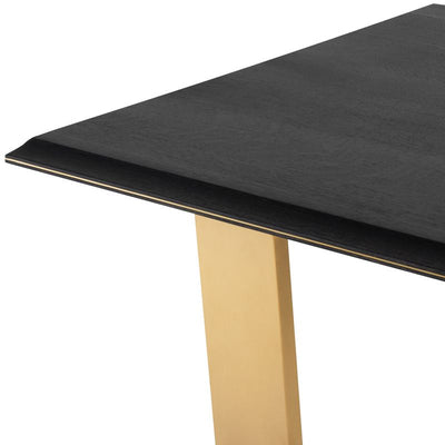 79" Executive Desk in Black Oak & Gold with Inlaid Edges