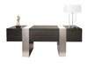 Premium Modern Executive Desk in Wenge & Brushed Aluminum Laminate