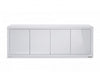 80" Glossy White Lacquer Storage Credenza