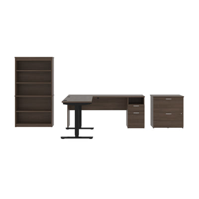 72" L-Shaped Adjustable 3-Piece Desk Set in Antigua