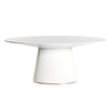White Oval Meeting Table with Wide Base