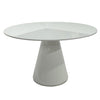47" Round White Meeting Table with Wide Base