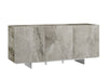 59" Gray Marbled Glass Credenza