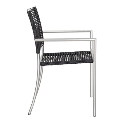 Black Poly-Rope Guest or Conference Chairs with Stainless Steel Frame (set of 4)