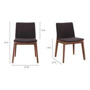 Walnut Guest or Conference Chairs with Black Padded Seat (Set of 2)