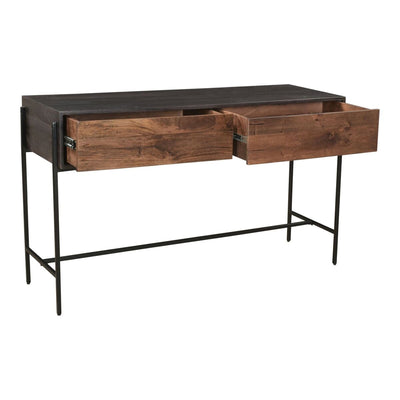 54" Narrow Mango Wood Desk or Workstation with Iron Base