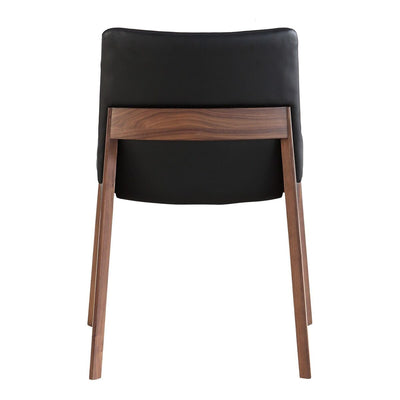 Modern Black Faux Leather and Walnut Frame Guest or Conference Chair (Set of 2)