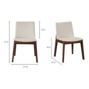 Walnut Guest or Conference Chairs with White Padded Seat (Set of 2)