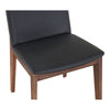 Modern Black Faux Leather and Walnut Frame Guest or Conference Chair (Set of 2)