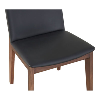 Modern Black Faux Leather and Walnut Frame Guest or Conference Chair (Set of 2)