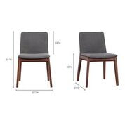 Walnut Guest or Conference Chairs with Gray Padded Seat (Set of 2)