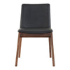Modern Black Faux Leather and Walnut Frame Guest or Conference Chair (Set of 2)