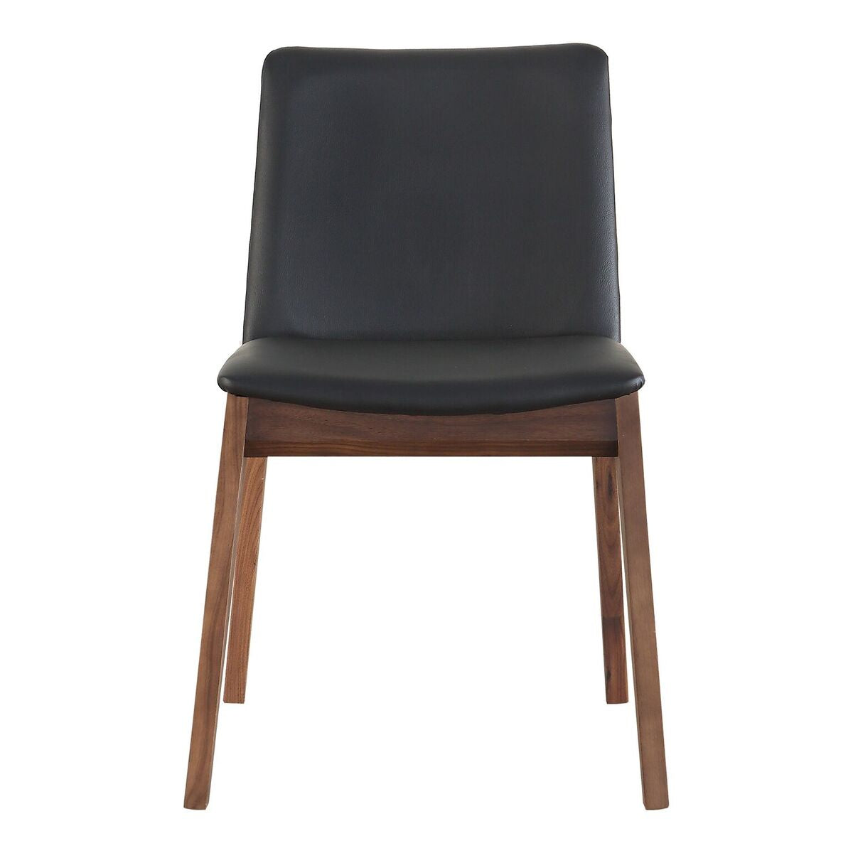 Modern Black Faux Leather and Walnut Frame Guest or Conference Chair (Set of 2)