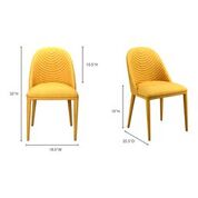 Fabric-Covered Yellow Guest or Conference Chair (Set of 2)