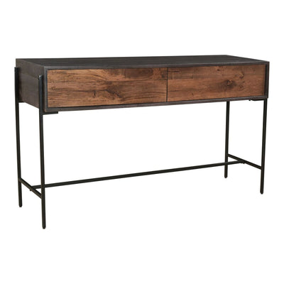 54" Narrow Mango Wood Desk or Workstation with Iron Base