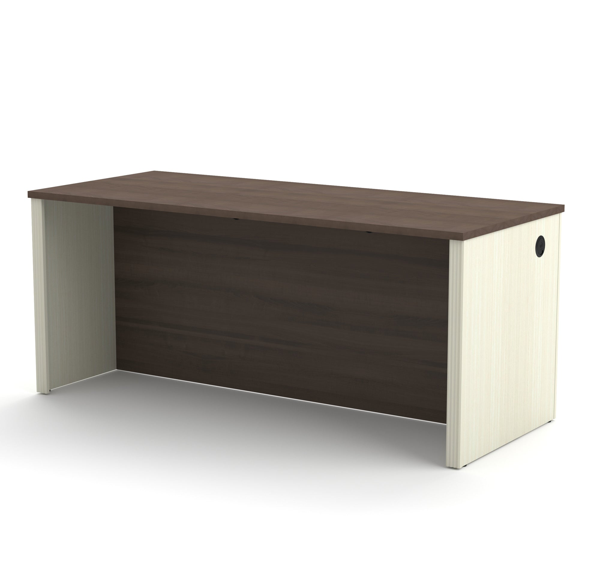71" Executive Desk in White Chocolate & Antigua Finish