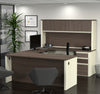 U-shaped Desk with Hutch in White Chocolate & Antigua