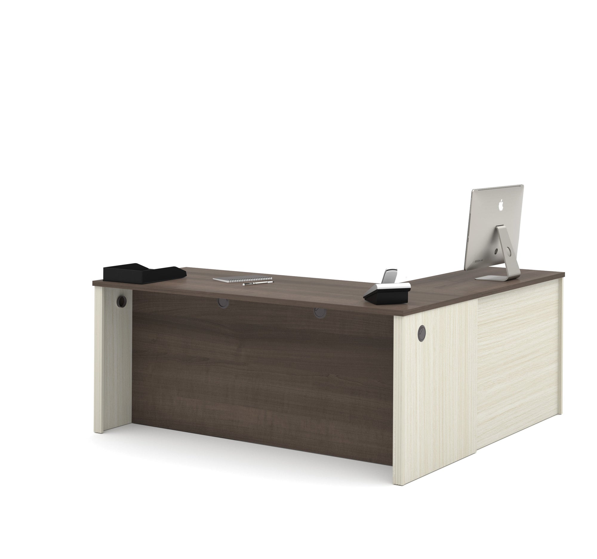 White Chocolate & Antigua Premium L-shaped Desk