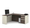 White Chocolate & Antigua Premium L-shaped Desk