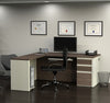 White Chocolate & Antigua Premium L-shaped Desk