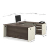 White Chocolate & Antigua Premium U-shaped Desk