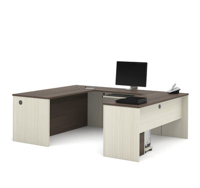 White Chocolate & Antigua Premium U-shaped Desk