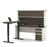 White & Antigua Desk/Hutch with Included Height-Adjustable Side