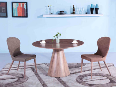 Modern Walnut Veneer 47" Circular Meeting Table