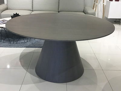 59" Round Meeting Table in Gray Oak Veneer