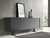 87" High Gloss Gray Credenza
