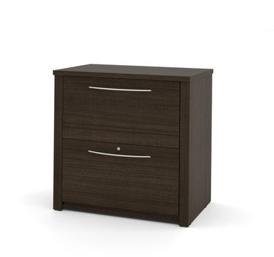 71" Dark Chocolate Desk with Hutch & Standing Desk Section
