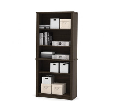 71" Dark Chocolate Desk with Hutch & Standing Desk Section