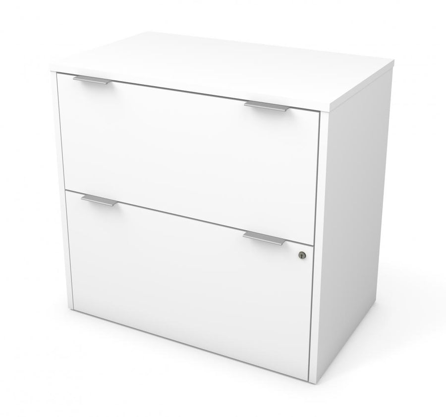 Premium White Lateral File Cabinet with Lock