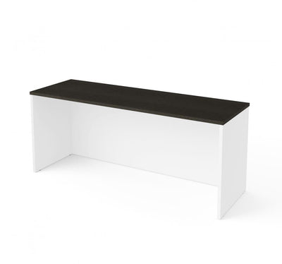 Modern 71" Executive Desk in White and Dark Gray