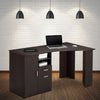 51" Espresso Corner Desk with Large Cabinet