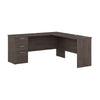65" L-Shaped Desk in Gray Maple with File Cabinet