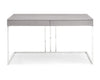 55" Modern Gray Desk with Stainless Steel Base