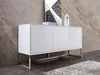 Modern High-Gloss White Storage Credenza