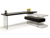 Uber Modern White Lacquer & Wenge Desk with Glass Legs
