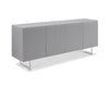 Modern 79" Gray Storage Credenza with Wave Textured Doors