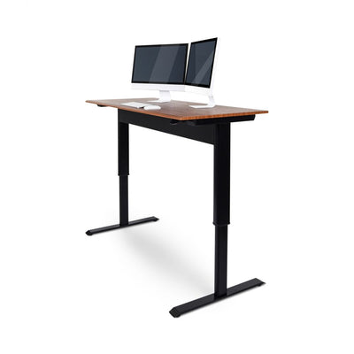 48" Wood Veneer Standing Office Desk w/ Pneumatic Lift