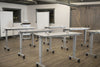Modern 59" White Flip-Top Standing Office Desk or Workstation