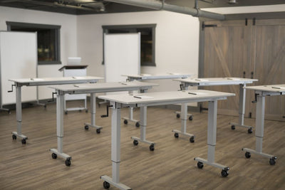 Modern 71" White Flip-Top Standing Office Desk or Workstation