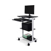 30" Black & White Mobile Adjustable Workstation or Office Desk