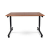 59" Sit-Stand Teak Office Desk w/ Wheels