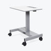 29" White Workstation or Office Desk w/ Wheels & Pneumatic Height Adjustment