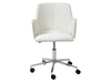 Contemporary White Office Chair with Unique Arms & Chrome Base