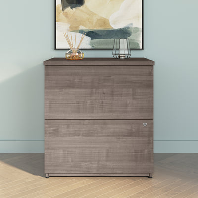 28" 2-Drawer Locking File Cabinet in Gray Maple