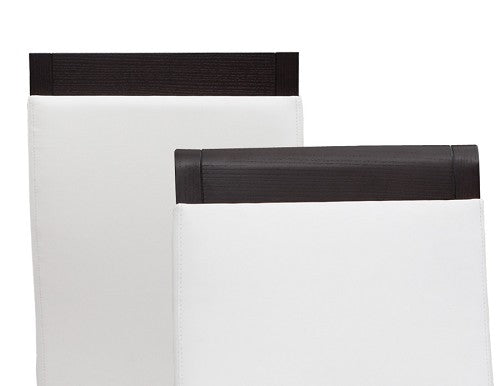 Modern Wenge & White Leather Conference Chairs (Set of 2)